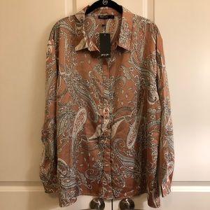 Paisley Satin Button Down